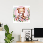 Poster Maman et bébé ours (Bureau à domicile)