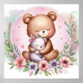 Poster Maman et bébé ours (Devant)
