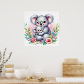 Poster Maman et bébé Ours Koala (Cuisine)
