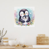 Poster Maman et bébé Penguin (Cuisine)