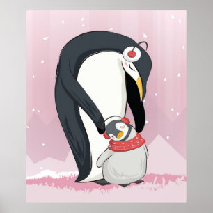Poster Maman Et Bébé Penguin Cadeaux Pour Bébé