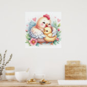 Poster Maman et Bébé poulet (Cuisine)