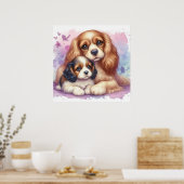 Poster Maman et Spaniel bébé (Cuisine)