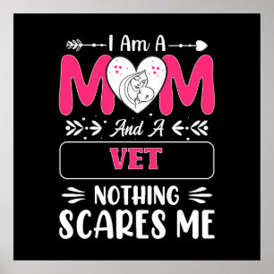 Poster Maman Et Un Vet Rien Ne Me Fait Peur, Drôle Maman