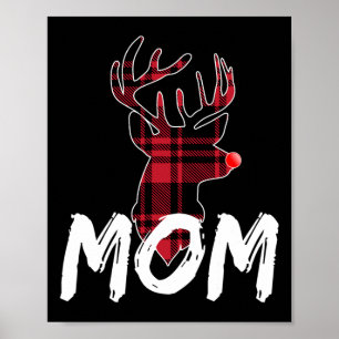 Poster Maman Famille Correspondant Pajama - Noël Rouge Ne
