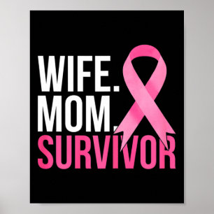 Poster Maman Femme Survivante Sensibilisation au cancer d