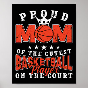 Poster Maman fière du meilleur joueur de basket-ball