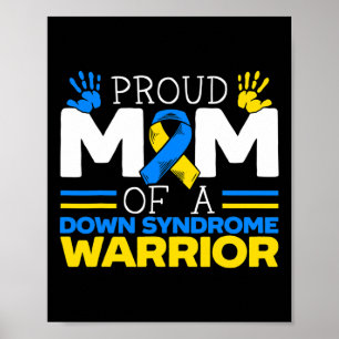 Poster Maman fière d'un guerrier du syndrome de Down Extr