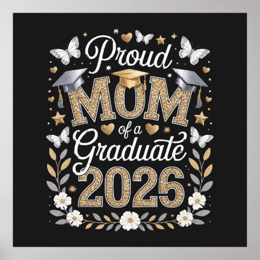 Poster Maman fière d'une diplômée de 2026 (Devant)