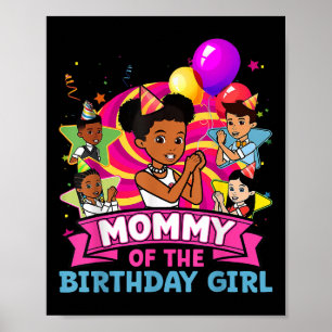 Poster Maman Fille Anniversaire Fête Rose Poupée Famille