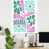 Poster Maman Floral Fantaisiste (Bureau à domicile)
