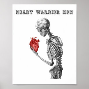 Poster Maman Guerrière Cardiaque Squelette Maladie Cardia