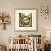 Poster Maman Hérisson et sa Crèche de Bébés