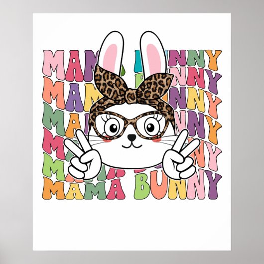 Poster maman lapin (4), rétro, vintage (Devant)