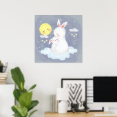 Poster Maman lapin avec un bébé (Bureau à domicile)