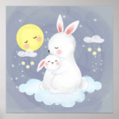 Poster Maman lapin avec un bébé (Devant)