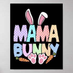 Poster Maman Lapin de Pâques Journee Mignonne Famille Lap