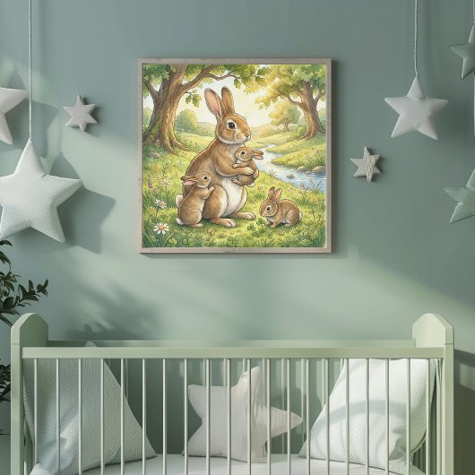 Poster Maman Lapin et sa Crèche de Bébés