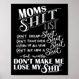 Poster Maman Liste Maman Fantaisie Maman Fête des mères