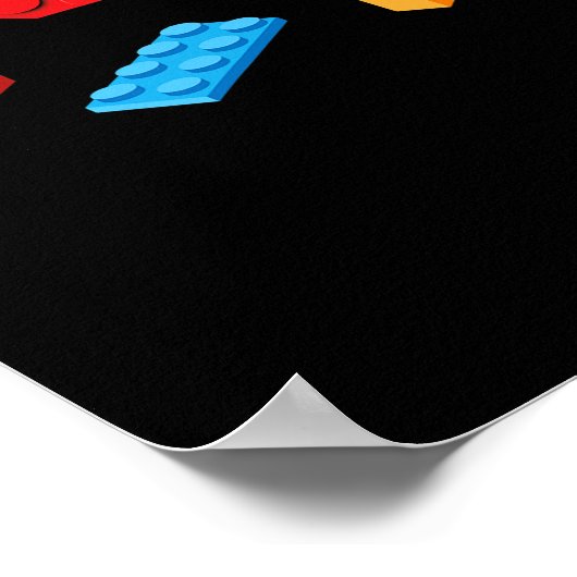 Poster Maman Maître Constructeur Bâtiment Briques Blocs F (Coin)