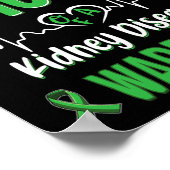 Poster Maman Maladie du rein Guerrier Sensibilisation Rub (Coin)