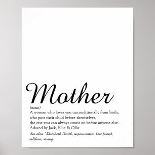 Poster Maman, Maman, Définition de Mère Meilleure que jam