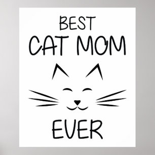Poster Maman - Meilleure maman de chat de tous les temps