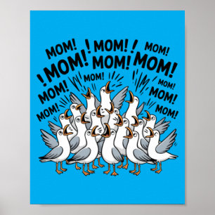 Poster Maman Mouette Humour Maman Drôle Vie Océan Fête De