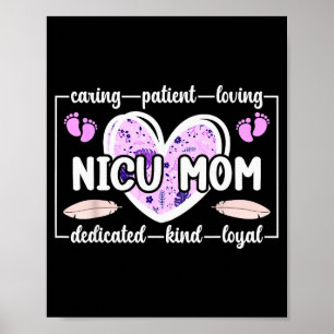 Poster Maman Nicu De Bébé Prématuré Micro Nicu Guerrier D