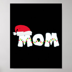 Poster Maman Noël Pyjama famille Correspondance Santa Hat