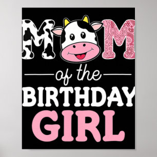 Poster Maman of the Birthday Girl Farm Cow Maman Maman 1è