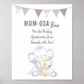 Poster Maman-osa Bar bébé moderne éléphant genre neutre (Devant)