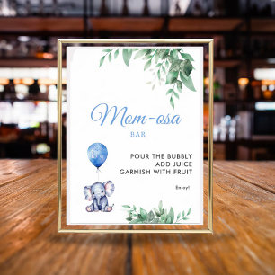 Poster Maman-osa bar C'est un petit Baby shower éléphant
