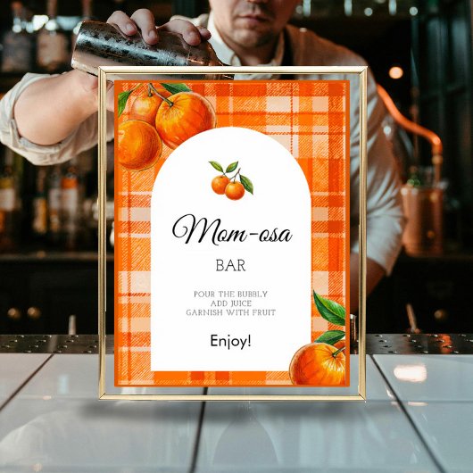 Poster Maman-osa Orange 3D Citrus Plaid Baby shower dessi