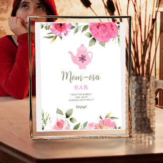 Poster Maman-osa Un bébé brasse un Baby shower Rose de fl