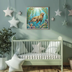 Poster Maman Otarie et Nurserie des petits