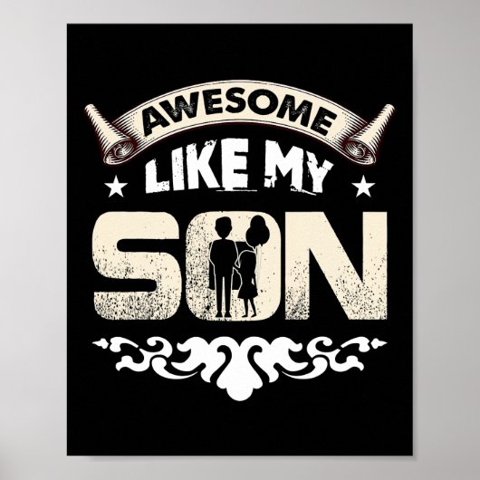 Poster Maman Papa Cite Awesome Comme Mon Fils Heureux Pèr (Devant)