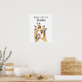 Poster Maman, papa et moi | Giraffe | Animal Nursery Art (Cuisine)