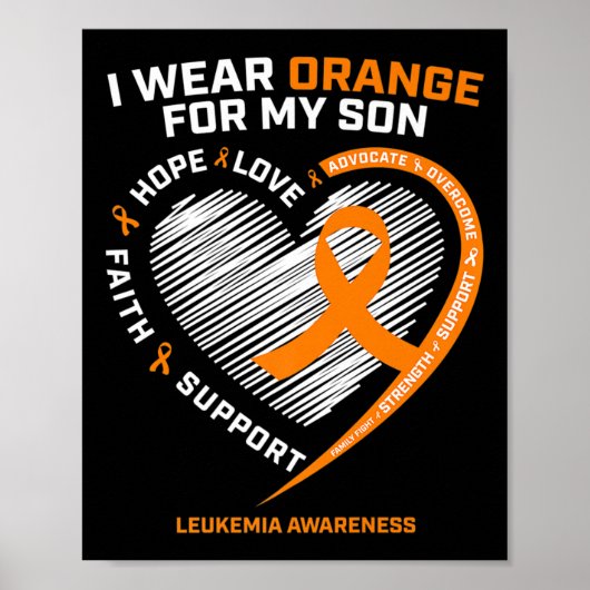 Poster Maman Papa Leucémie Sensibilisation Fils Leucémie (Devant)