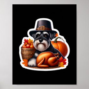 Poster Maman Papa propriétaire de chien Schnauzer standar