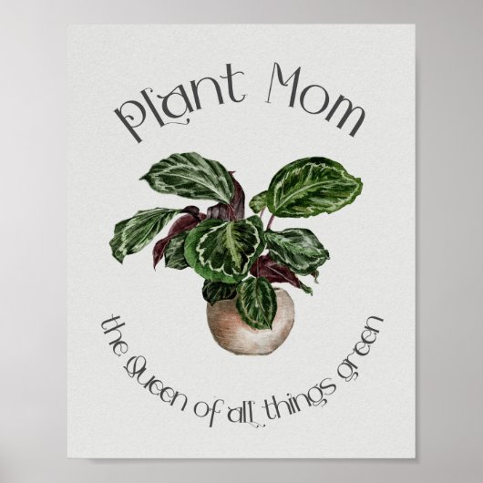 Poster Maman plante - La Reine de toutes les choses Vert (Devant)