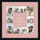 Poster Maman rose élégant moderne petit collage photo<br><div class="desc">Mondes plus grand Maman script élégant moderne minimaliste girly rose personnalisé collage photo simple lignes propres famille imprimé cadeau.</div>