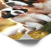 Poster Maman Saint Bernard et son chiot (Coin)