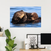 Poster Maman Sea Otter et son adorable Pup (Bureau à domicile)
