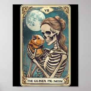 Poster Maman squelette de cochon d'Inde mignon propriétai