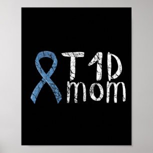 Poster Maman T1d Cadeau de sensibilisation au diabète de 