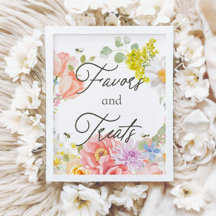 Poster Maman to Bee   Baby shower Floral Aquarelle