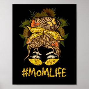 Poster Maman Vie Messager Cheveux Bun Sunflower Femmes Lu