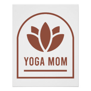 Poster Maman yoga mère fleur de lotus esthétique boho