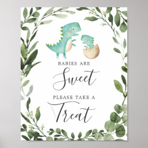 Poster MamanBaby Dinosaur Baby shower Les bébés sont doux